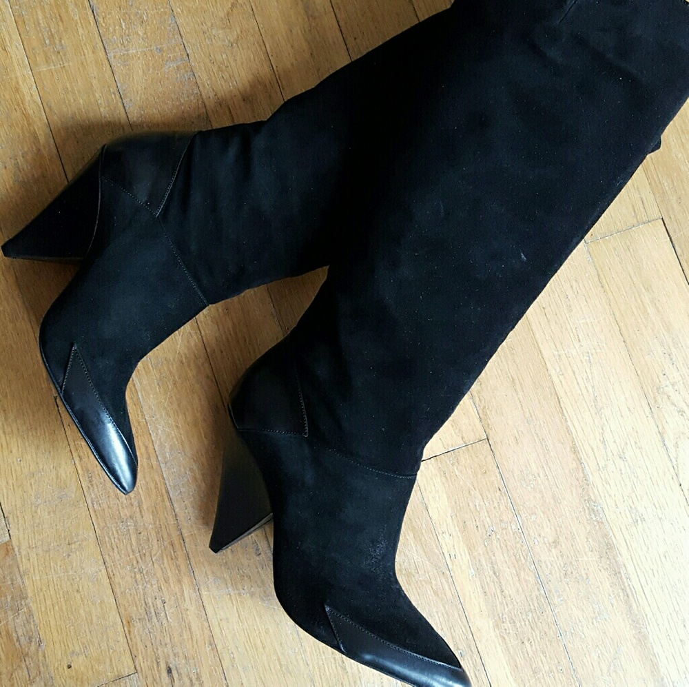Robert Clergerie black suede avant garde boots 38 - Picture 3 of 4